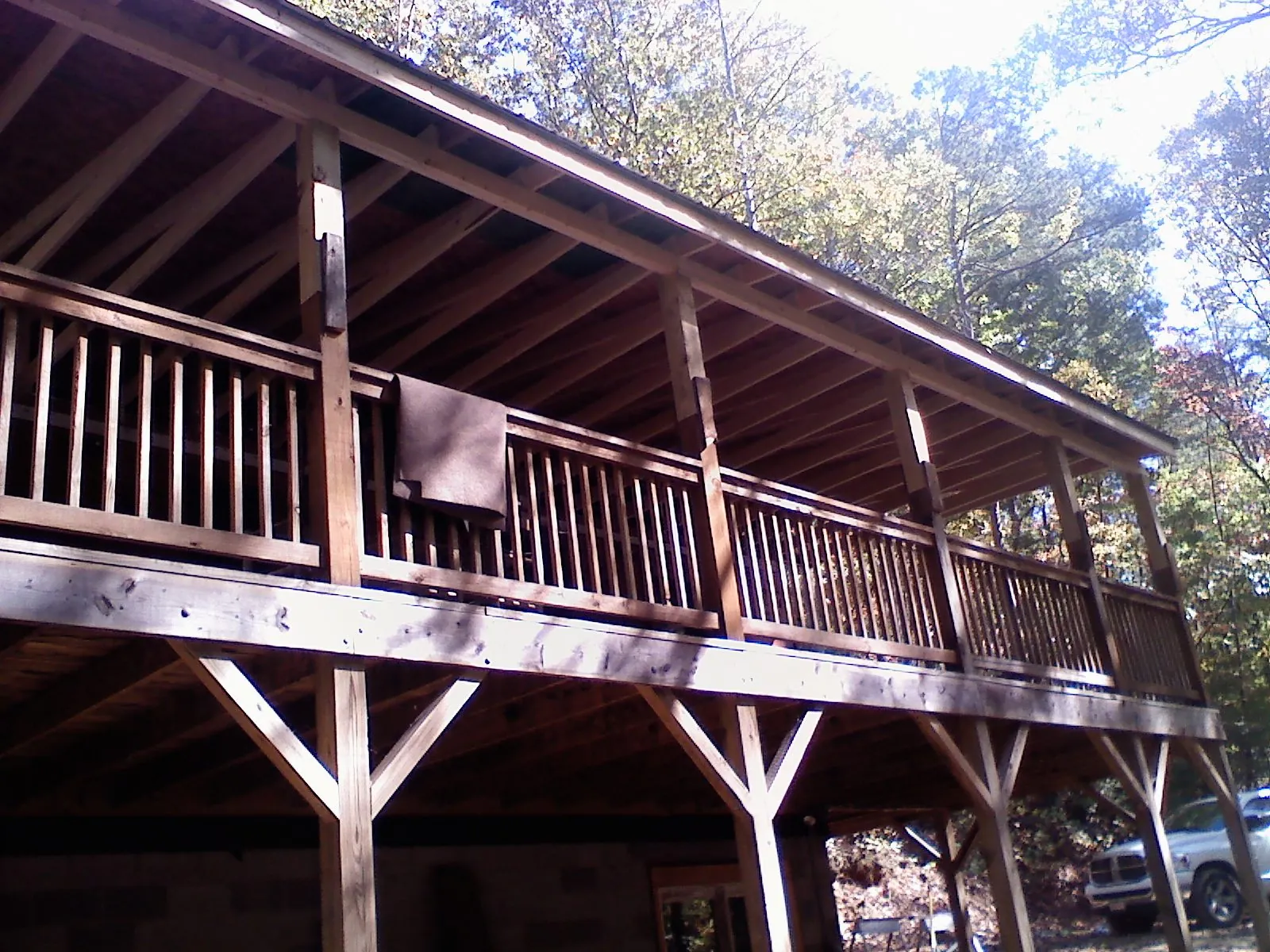 Timber framing under a new elevated porch and deck — Roof Leak Repair in Winfred by Roofing Brothers